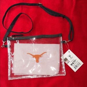 Clear Crossbody Bag with Orange Accent